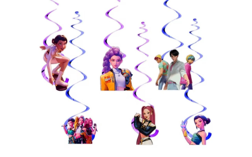 מארז קישוט 6 ספירלות תלייה קיי פופ