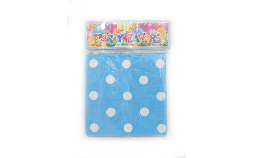 סט מפיות נקודות גדולות תכלת