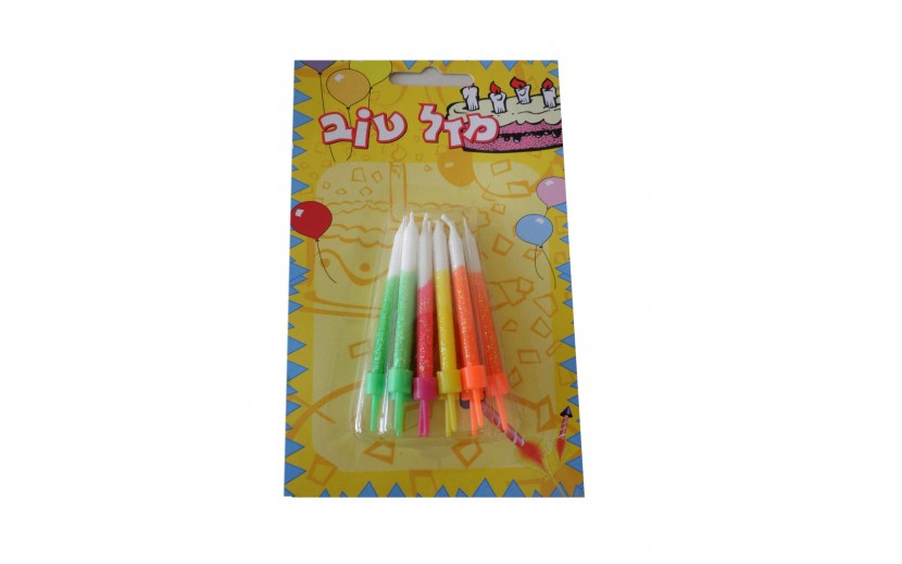 נרות נאון עם בסיסים