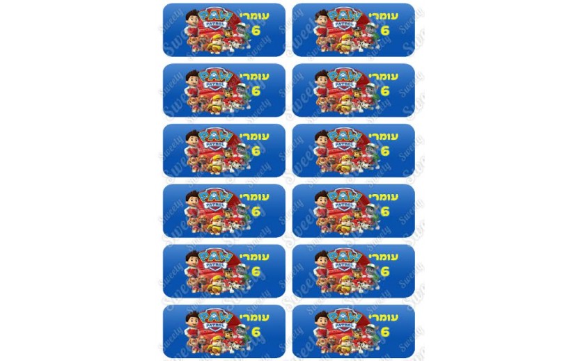 גליון מדבקות מיתוג מפרץ ההרפתקאות מלבן 4-9 ס"מ