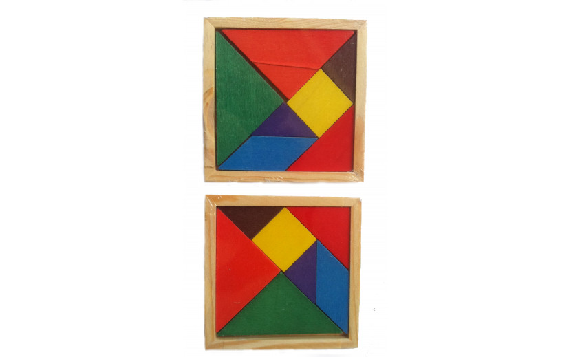 טנגרם עץ צבעוני בינוני