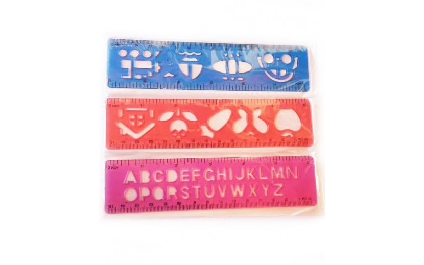 סט 3 סרגלים עם שבלונות שונות