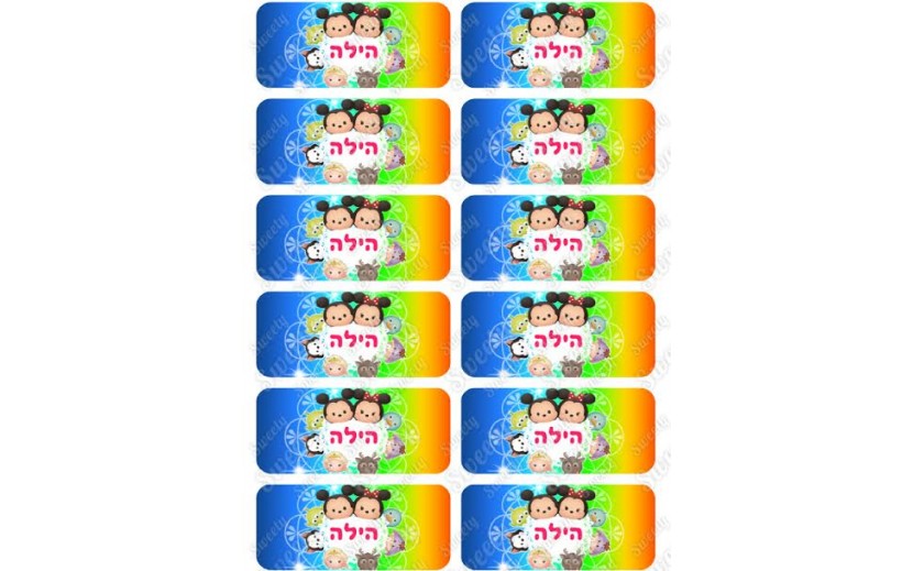 גליון מדבקות מיתוג צום צום מלבן 4-9 ס"מ