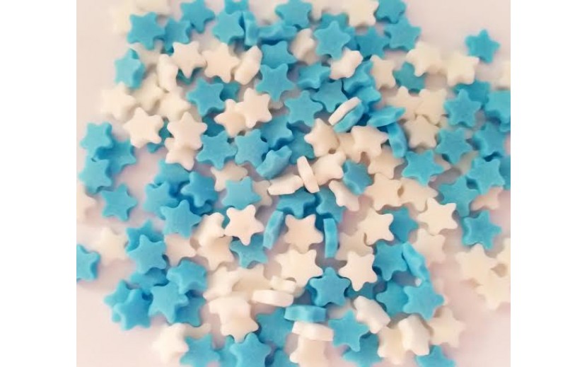 סוכריות לעוגה דגם כוכבים כחול לבן