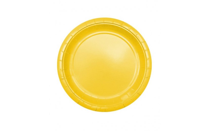 מארז 24 צלחות גדולות צבע צהוב