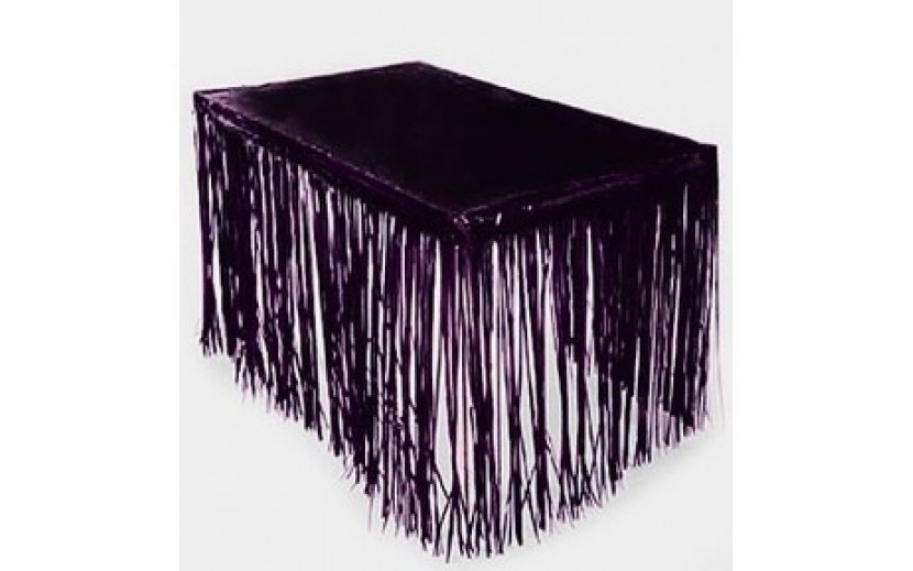חצאית שולחן פרנזים מטאלי שחור