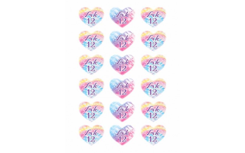 טרנספר תואם שבלונה לבבות גדולים 1311 TIE DYE