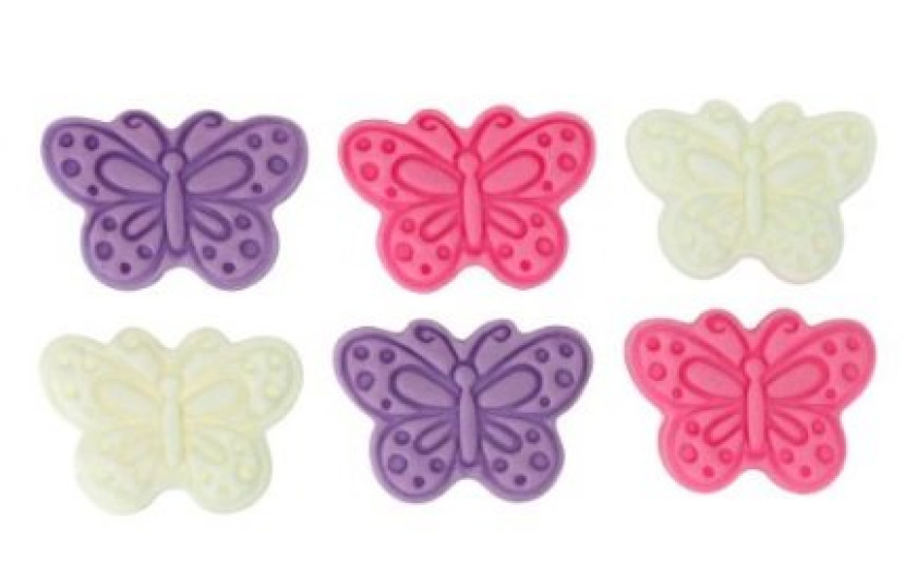 6 פרפרים מבצק סוכר