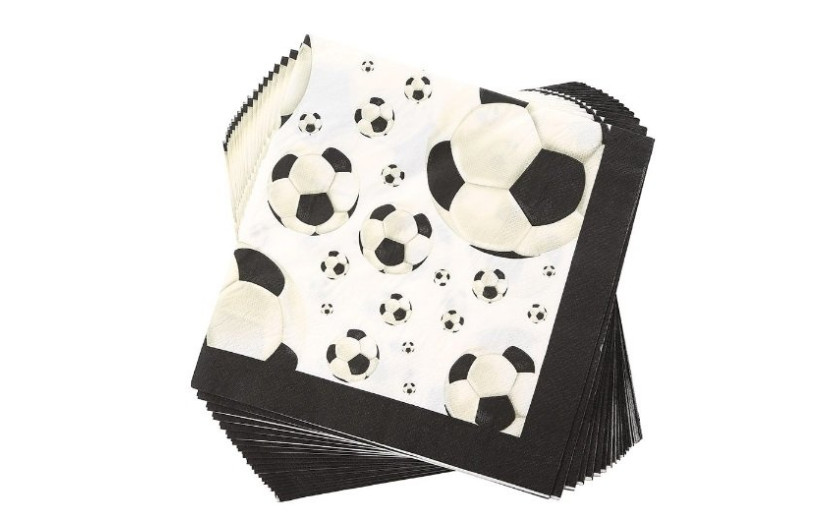 מארז מפיות כדורגל שחור לבן