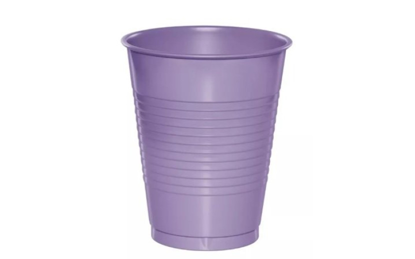 מארז 50 כוסות פלסטיק צבע סגול בהיר