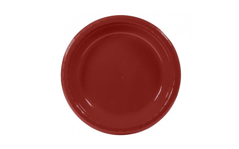  צלחות 7" איכותיות צבע בורדו מרהיב