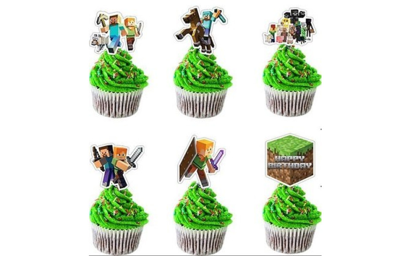 מארז 24 טופרים לעוגה/קאפקייקס מיינקראפט