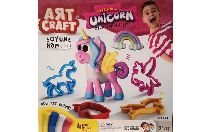 יצירה מפלסטלינה דגם חד קרן