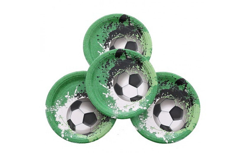 מארז צלחות קטנות כדורגל ירוק פרימיום
