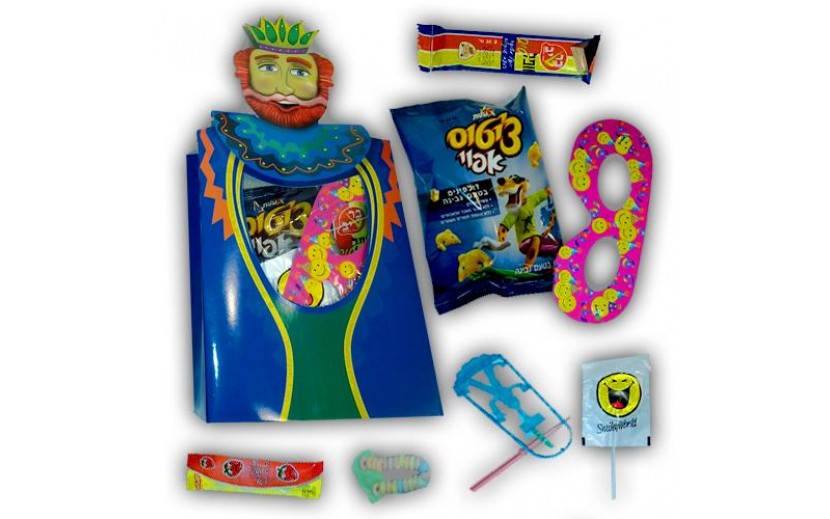 משלוח מנות מפואר עם הפתעות וממתקים דגם מרדכי