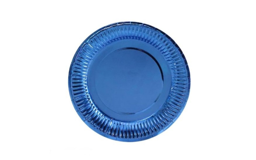  צלחות קוטר 20 ס"מ קרטון אינדסיט מבריק צבע כחול
