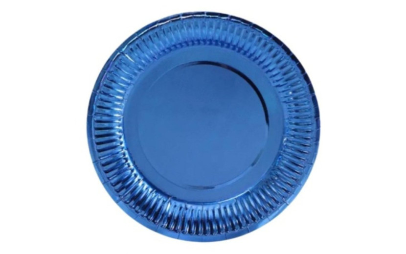  צלחות קוטר 23 ס"מ קרטון אינדסיט מבריק צבע כחול