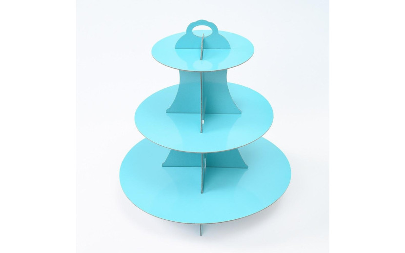 מעמד לקאפקייקס 3 קומות צבע תכלת