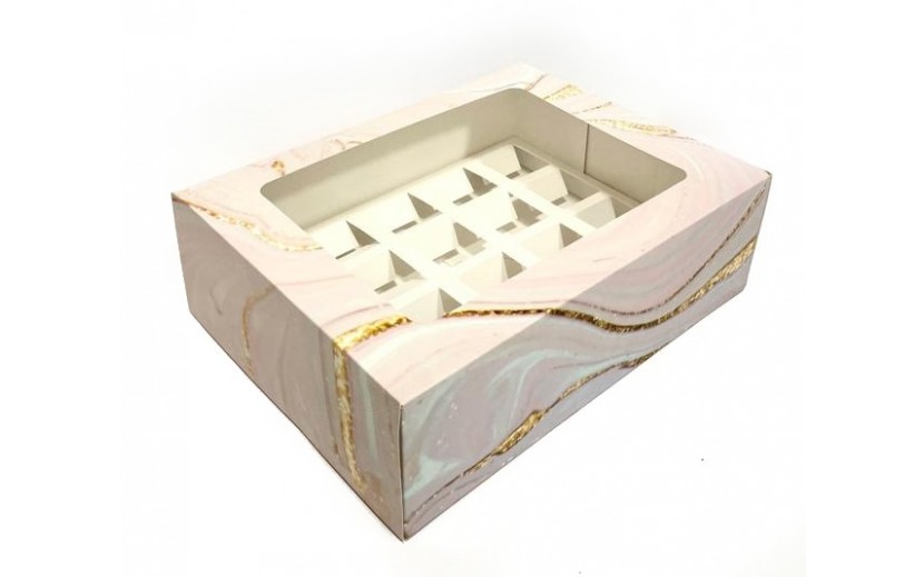 קופסאת שיש ורוד ל 12 קאפקייקס