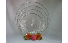 סט מגשים עגול שקוף פס כסף חד פעמי