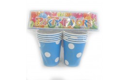 סט כוסות תכלת נקודות גדולות