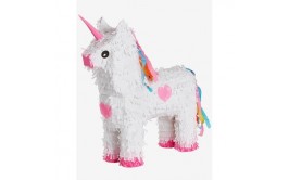 פיניאטה חד קרן לבן ורוד + מקל