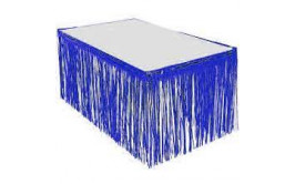 חצאית שולחן פרנזים מטאלי כחול