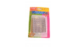 10 נרות זיג זג כסופים