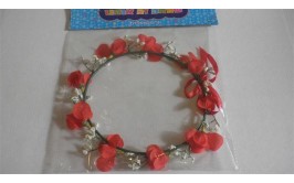 זר פרחים לראש צבע אדום איכותי