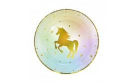 צלחות גדולות חד קרן זהב