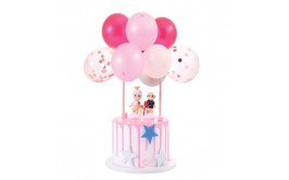 טופר בלונים מיקס ורוד קונפטי 