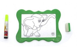 לוח מחיק קשיח קטן עם טוש ומחק