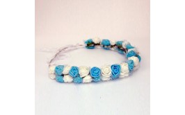 זר כפול תכלת לבן