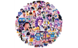 מארז 60 מדבקות דמויות קיי פופ נגד מים