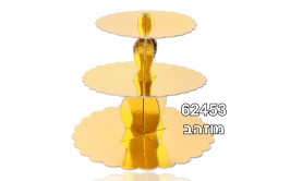 מעמד לקאפקייקס 3 קומות מוזהב