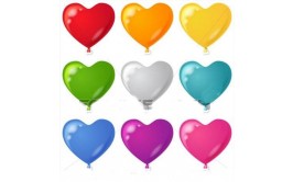 מארז 10 בלונים בצורת לב צבעים שונים