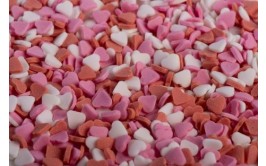 סוכריות צבע מאכל טבעי לבבות ורוד אדום לבן