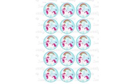 דף סוכר קאפקייקס חד קרן קשת 223