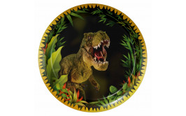 צלחות גדולות דגם דינוזאור מוזהב