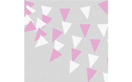 שרשרת דגלים ורוד לבן