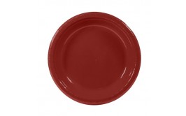  צלחות 7" איכותיות צבע בורדו מרהיב