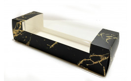 קופסא אינגליש עם חלון בצבע שיש שחור זהב