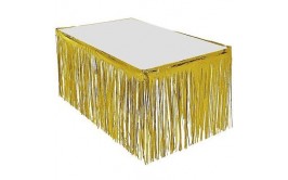 חצאית שולחן פרנזים מטאלי זהב
