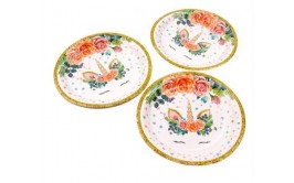 מארז צלחות גדולות 9" חד קרן עיניים עצומות