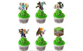 מארז 24 טופרים לעוגה/קאפקייקס מיינקראפט