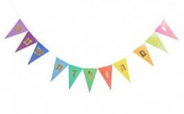 שרשרת דיגלונים יום הולדת שמח צבעונית 