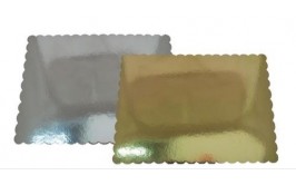 תחתית לעוגה גודל 30*40 ס"מ צד כסף צד זהב