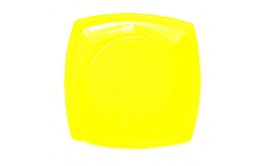 סט 20 צלחות מרובעות  "23 צבע צהוב 