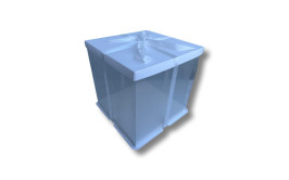 קופסא שקופה לעוגה לבן 30*30*30