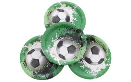 מארז צלחות גדולות כדורגל ירוק פרימיום